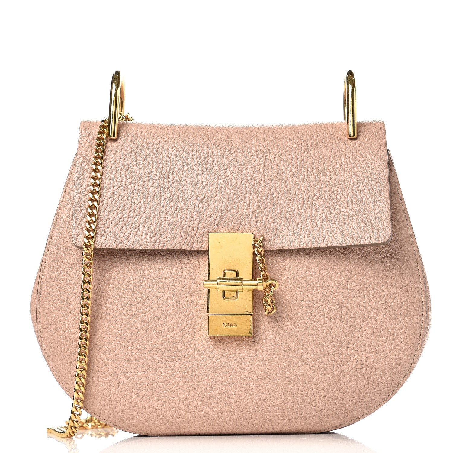 Chloe Grained Lambskin Drew Shoulder Bag Cement Pink 1 of 7