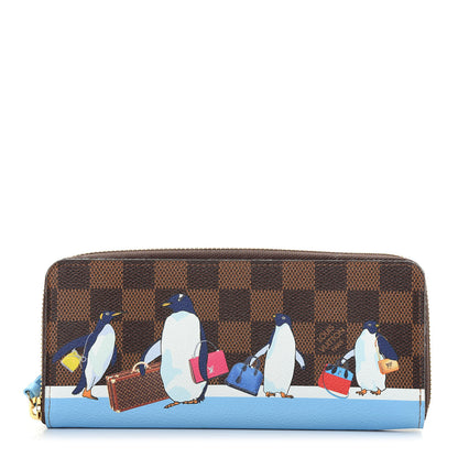 Louis Vuitton Damier Ebene 2017 Christmas Animation Clemence Wallet 1 of 8