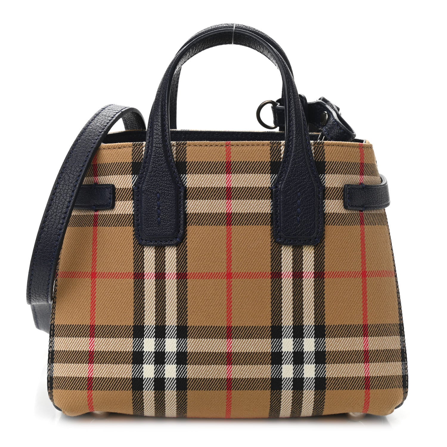 Burberry Goatskin Vintage Check Baby Banner Tote Regency Blue 1 of 9