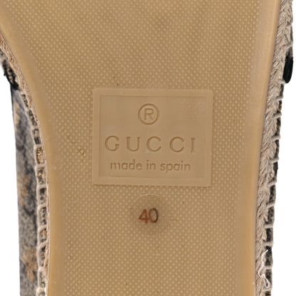 Gucci GG Supreme Monogram Bees Espadrille Flats 40 Beige Ebony Oro Black 6 of 10