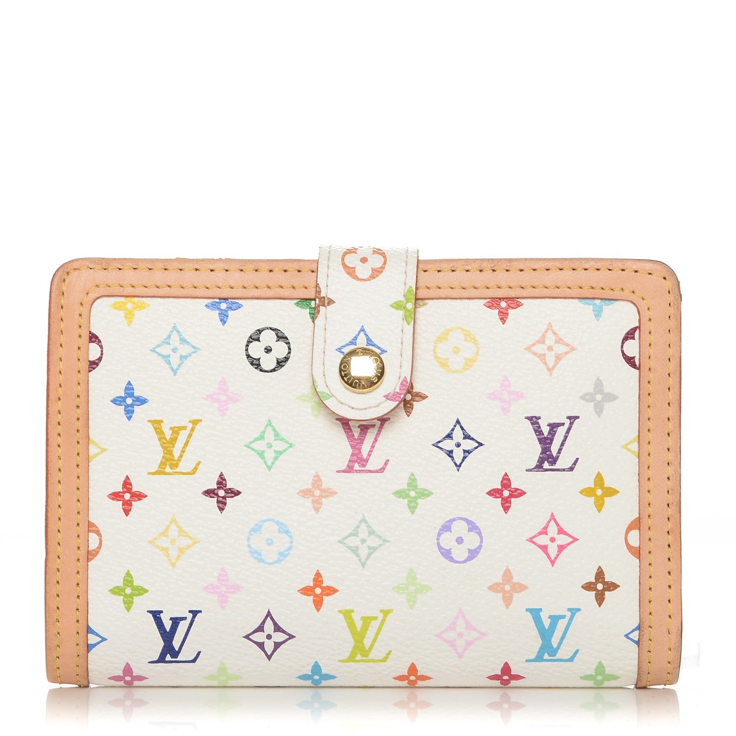Louis Vuitton Monogram Multicolor French Purse Wallet White 1 of 7