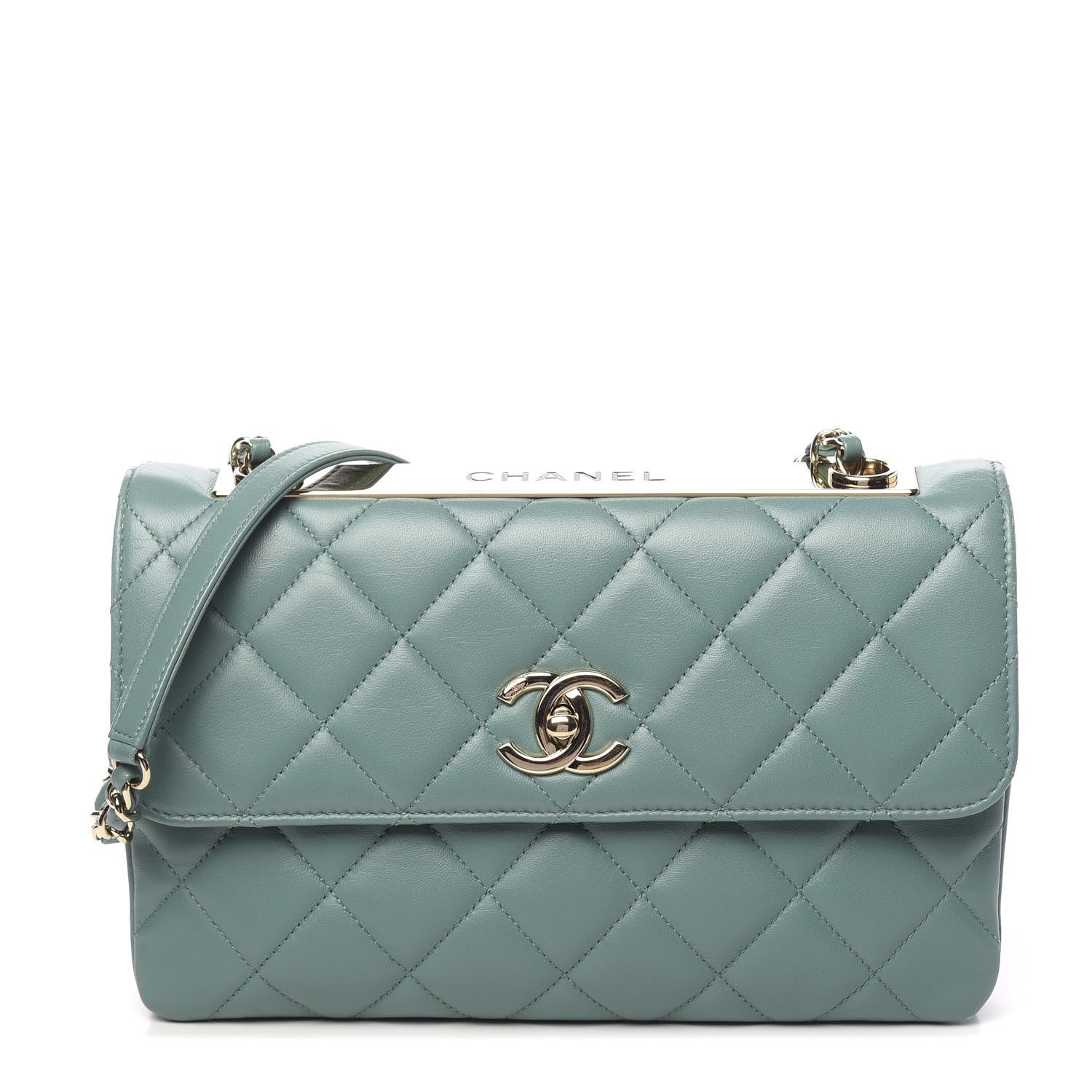 Chanel Lambskin Quilted Medium Trendy CC Flap Turquoise 1 of 12