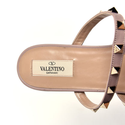Valentino Garavani Nappa Rockstud Flat Cage Mules 40.5 Black Poudre 8 of 10