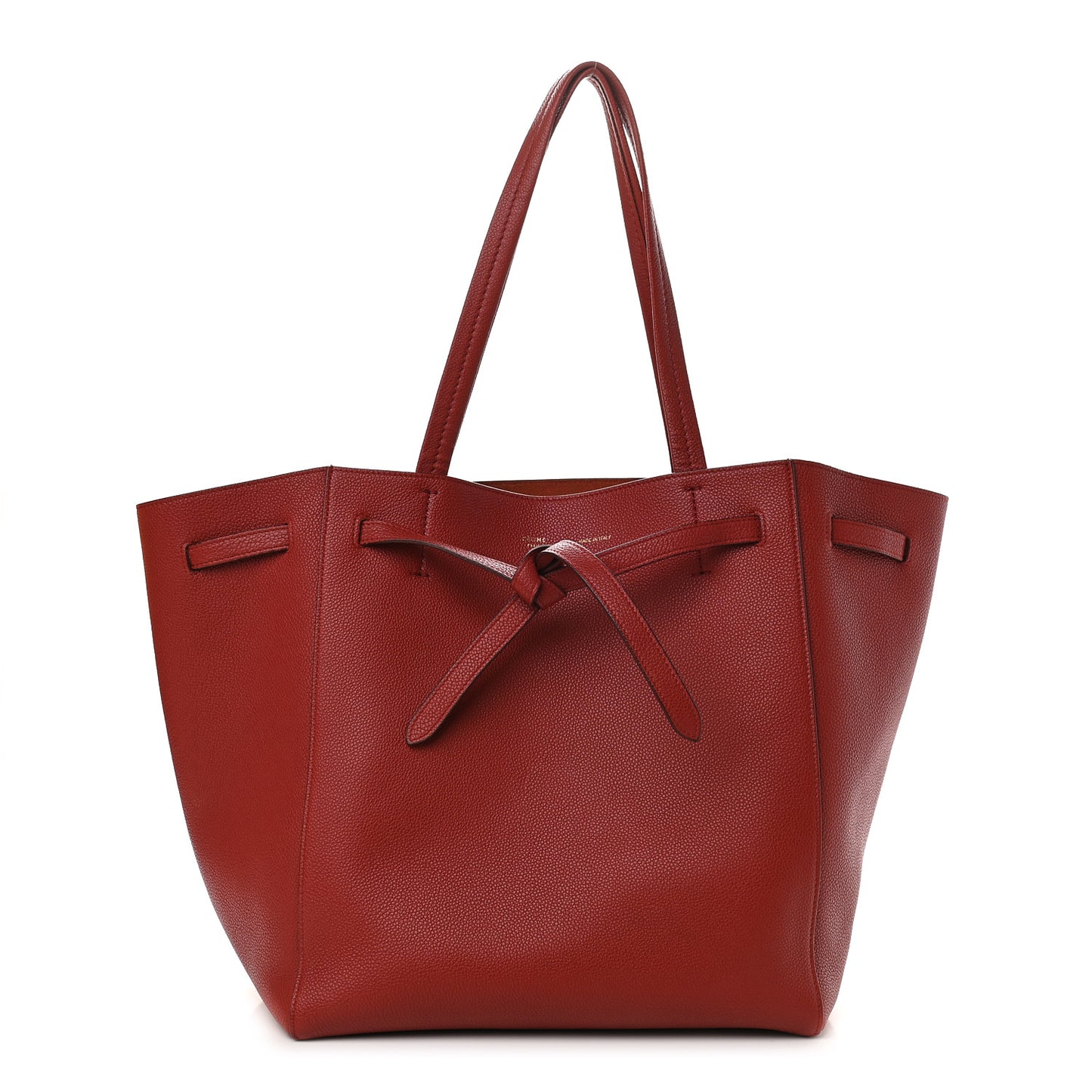 Soft Grained Calfskin Small Belt Cabas Fox Red