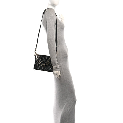 Louis Vuitton Lambskin Swarovski Crystal Embossed Monogram Coussin BB Black 2 of 9