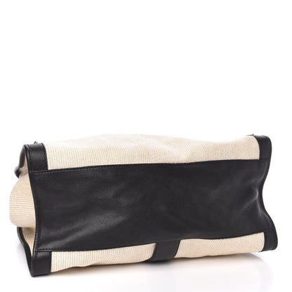 Gucci Canvas Calfskin Studded Large Soft Stirrup Shoulder Bag White Black 4 of 10