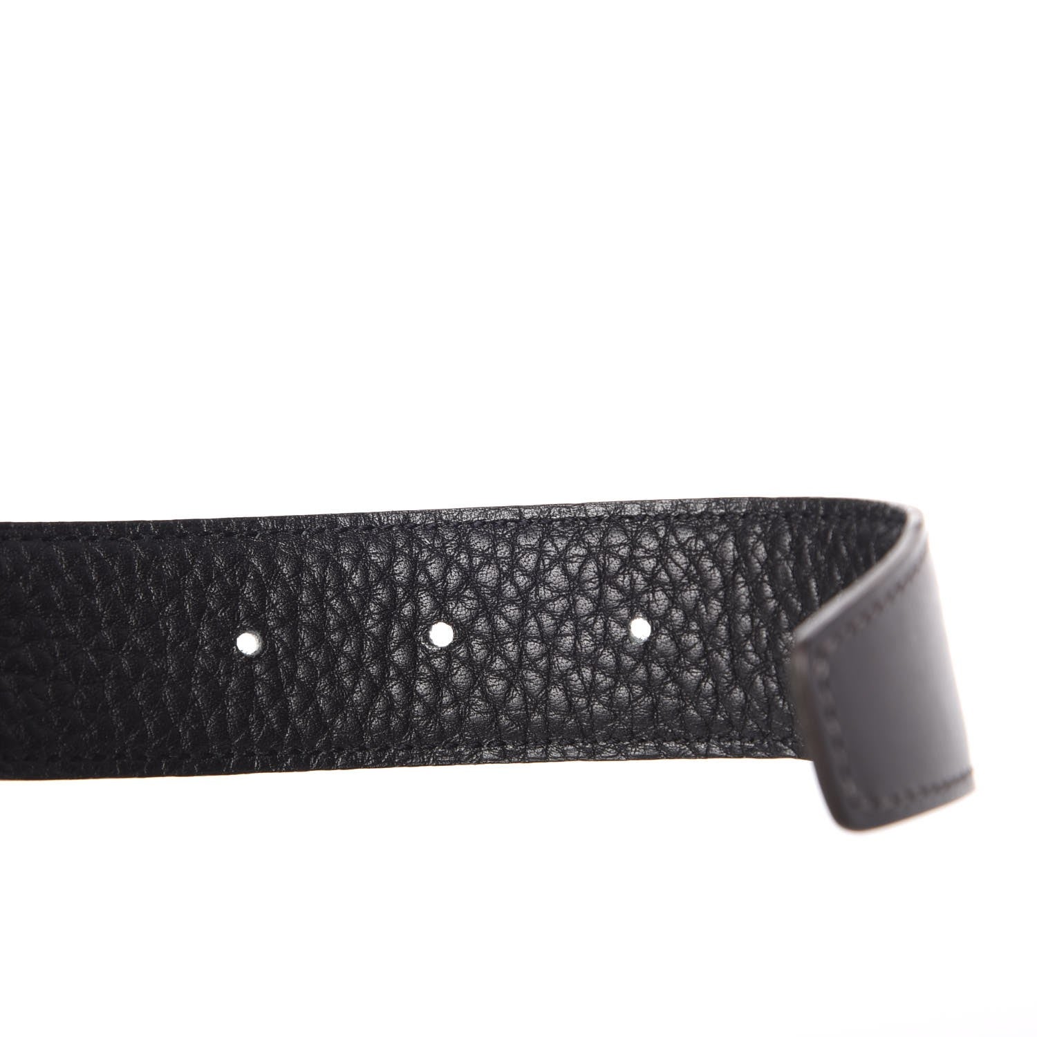 Hermes Box Togo 32mm H Belt 80 Black Chocolate 6 of 8