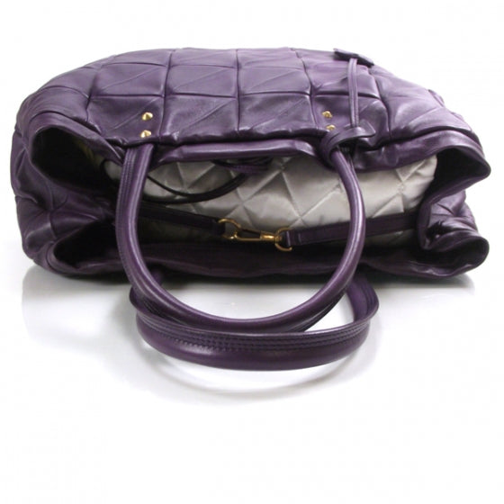 Saint Laurent Leather Sac New Rive Gauche Tote Purple 6 of 10