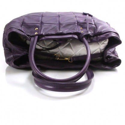 Saint Laurent Leather Sac New Rive Gauche Tote Purple 6 of 10