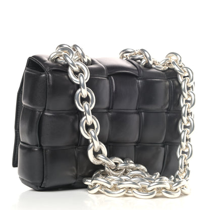 Bottega Veneta Lambskin Maxi Intreccio Padded Chain Cassette Crossbody Bag Black 2 of 4