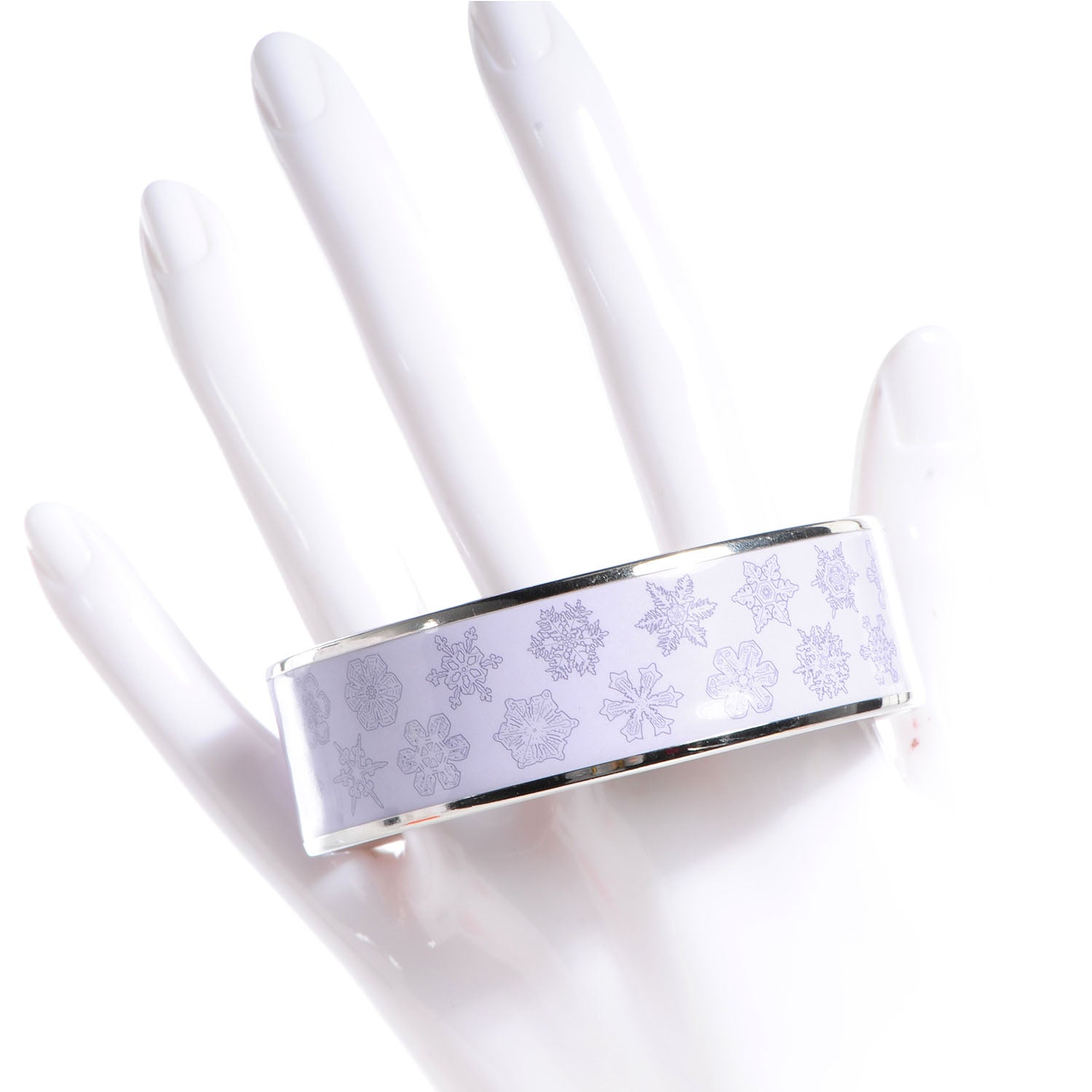 Hermes Enamel Printed Carillons D'Hiver Wide Bracelet 70 Purple 2 of 5