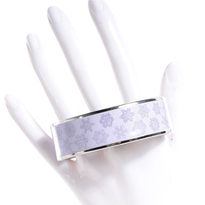 Hermes Enamel Printed Carillons D'Hiver Wide Bracelet 70 Purple 2 of 5