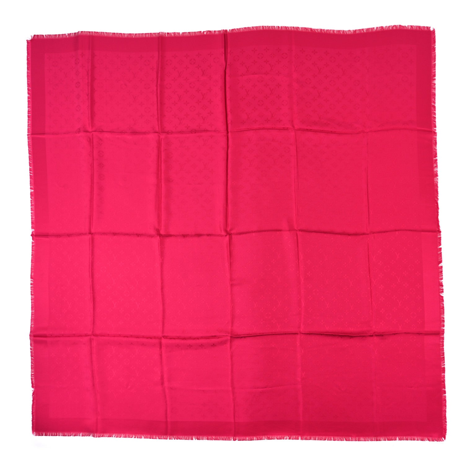 Louis Vuitton Silk Wool Monogram Shawl Berry 1 of 3