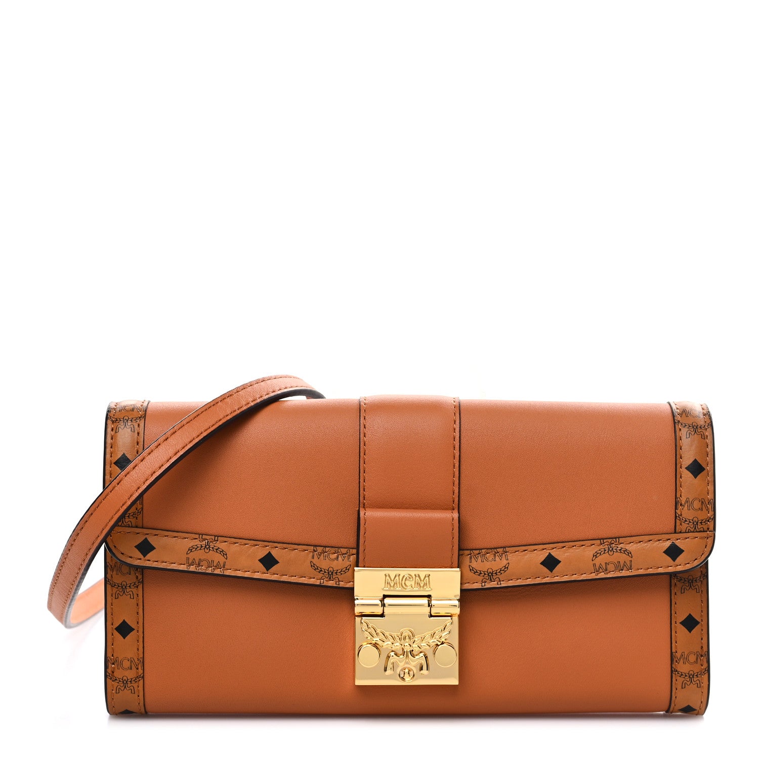 MCM Visetos Large Tracy Chain Wallet Cognac 1 of 7