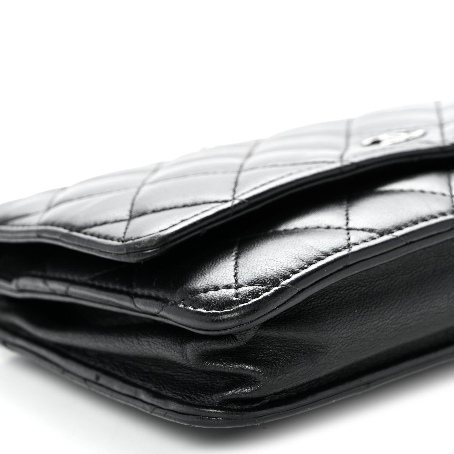 Chanel Lambskin Quilted Wallet On Chain WOC Black 10 of 12