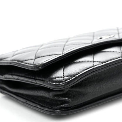 Chanel Lambskin Quilted Wallet On Chain WOC Black 10 of 12