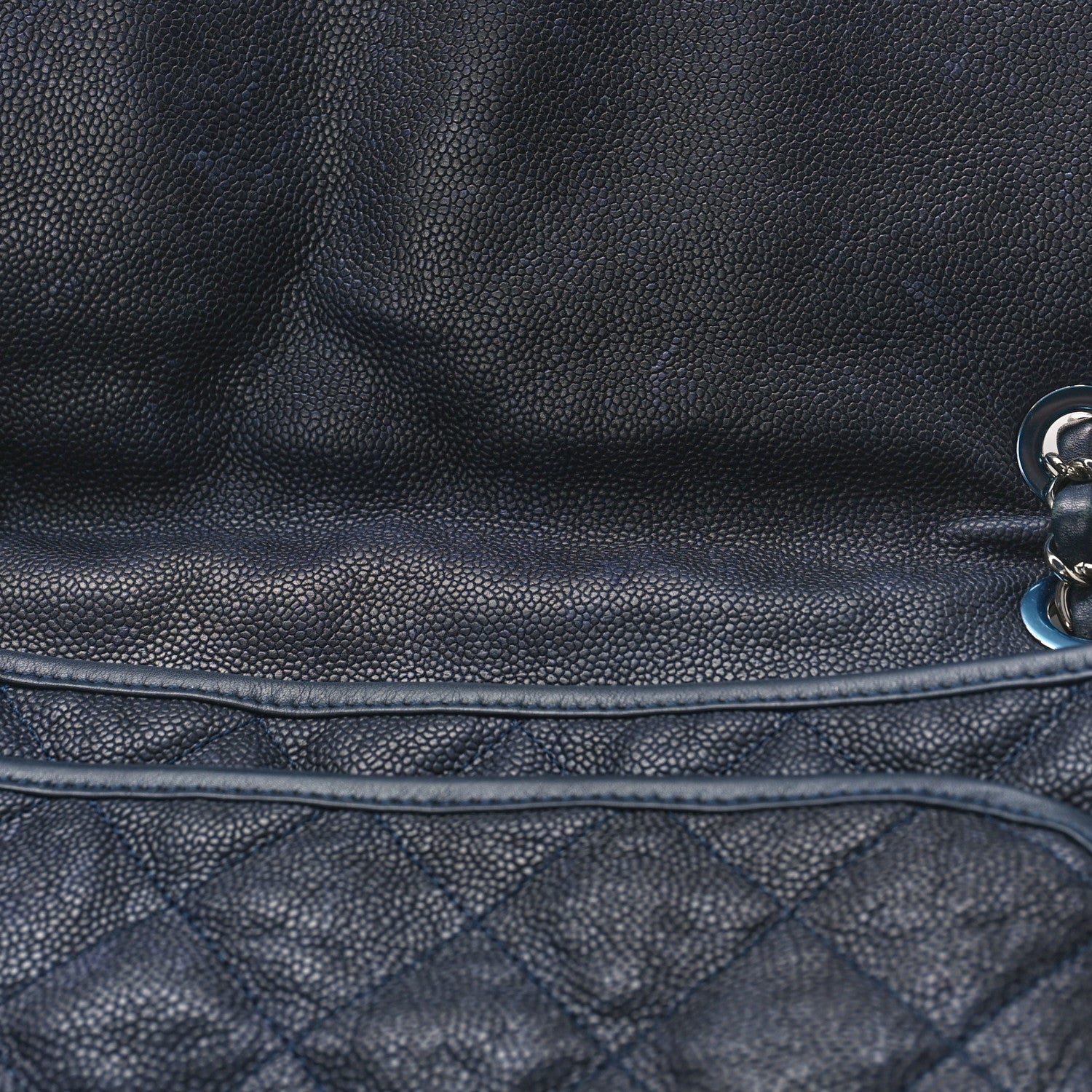 Chanel Caviar Quilted Medium French Riviera Flap Dark Navy Blue 10 of 10