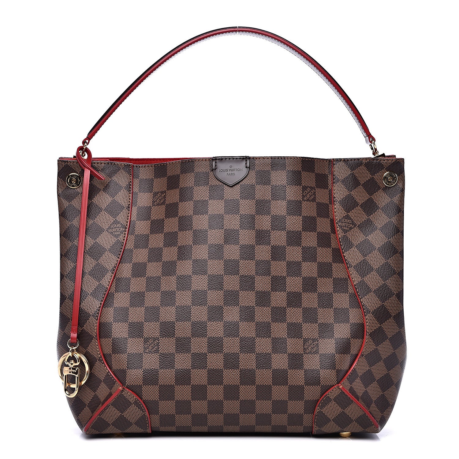 Louis Vuitton Damier Ebene Caissa Hobo Cherry 1 of 9