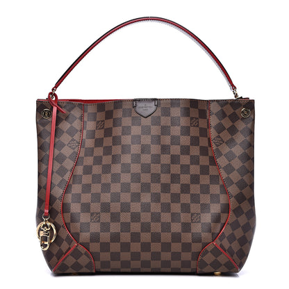 Louis Vuitton Damier Ebene Caissa Hobo Cherry 1 of 9