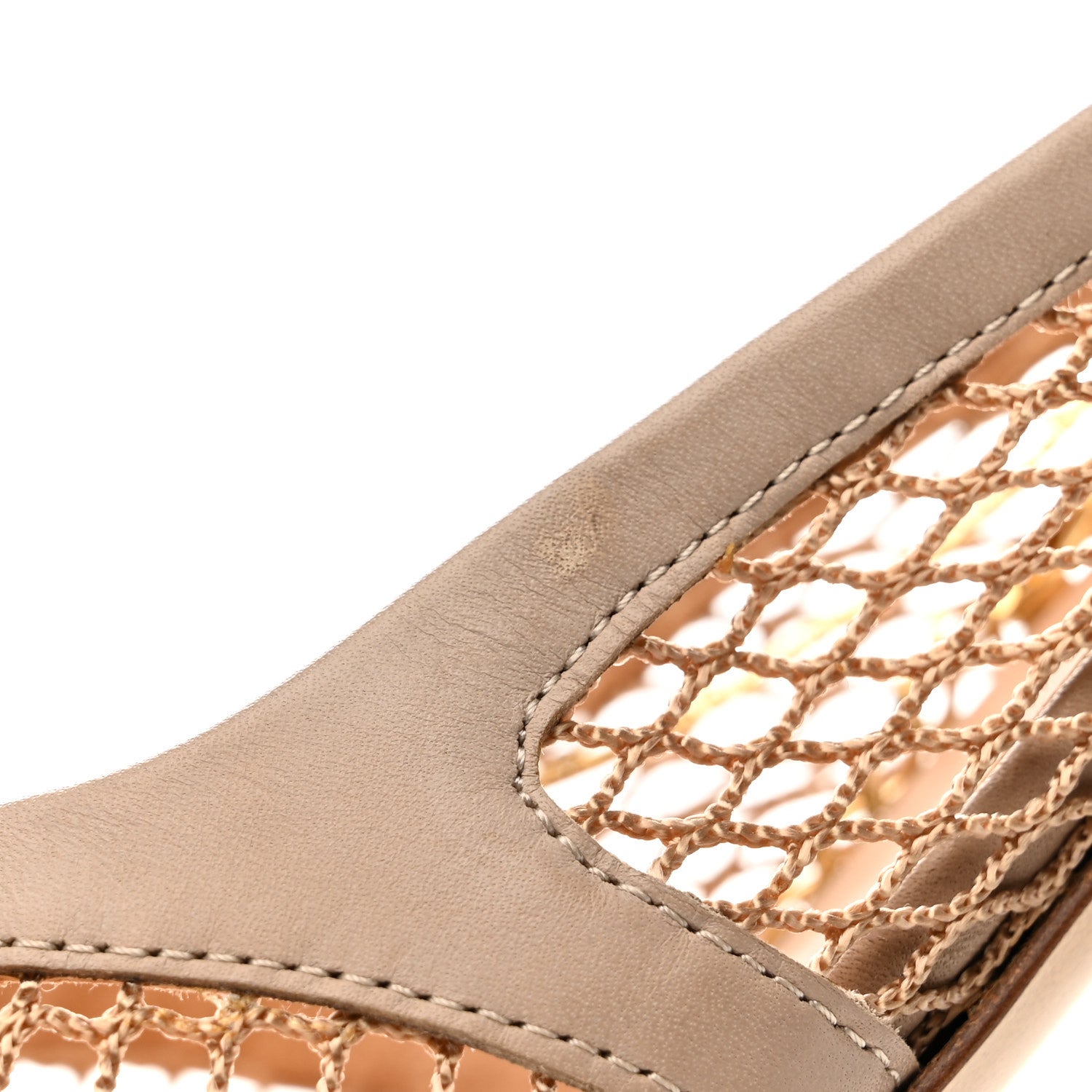 Bottega Veneta Mesh Calfskin Stretch Chain Strap 90mm Pumps 39 Beige Pony 9 of 10