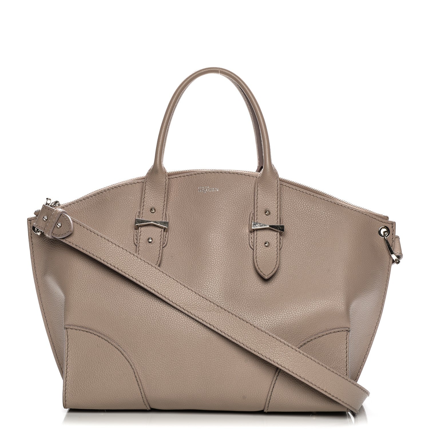 Alexander McQueen Grained Calfskin Legend Satchel Pearl 1 of 12