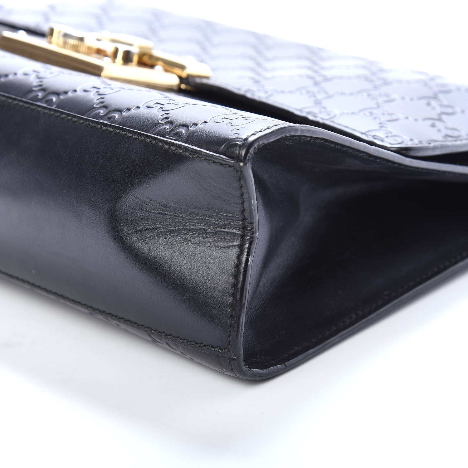 Gucci Guccissima Medium Padlock Shoulder Bag Black 15 of 17