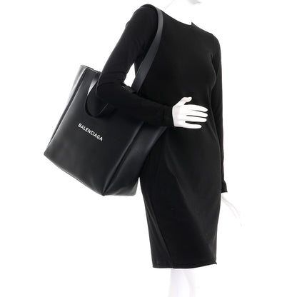 Balenciaga Calfskin Logo Medium Tote Black 2 of 8