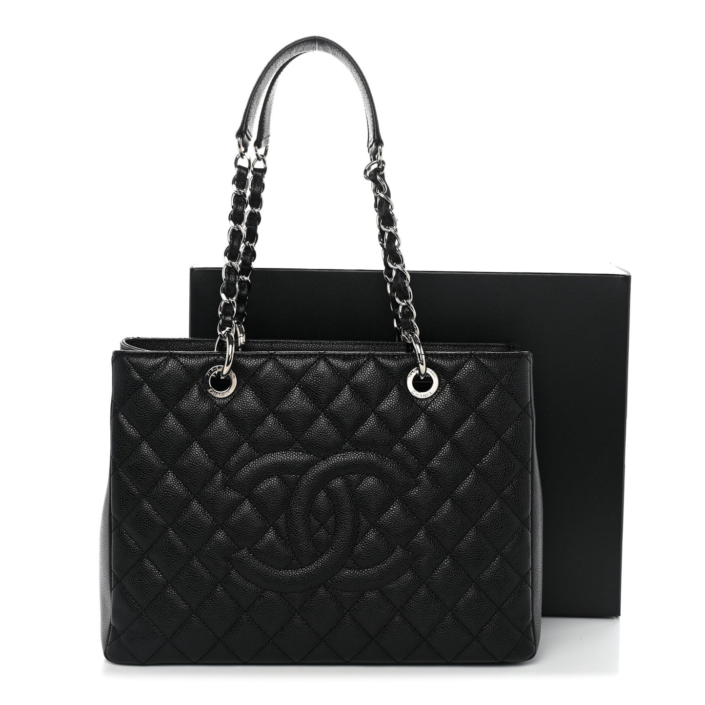 Caviar Quilted Grand Shopping Tote GST Black