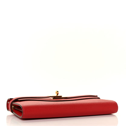 Hermes Epsom Kelly Longue Wallet Rouge Casaque 4 of 8