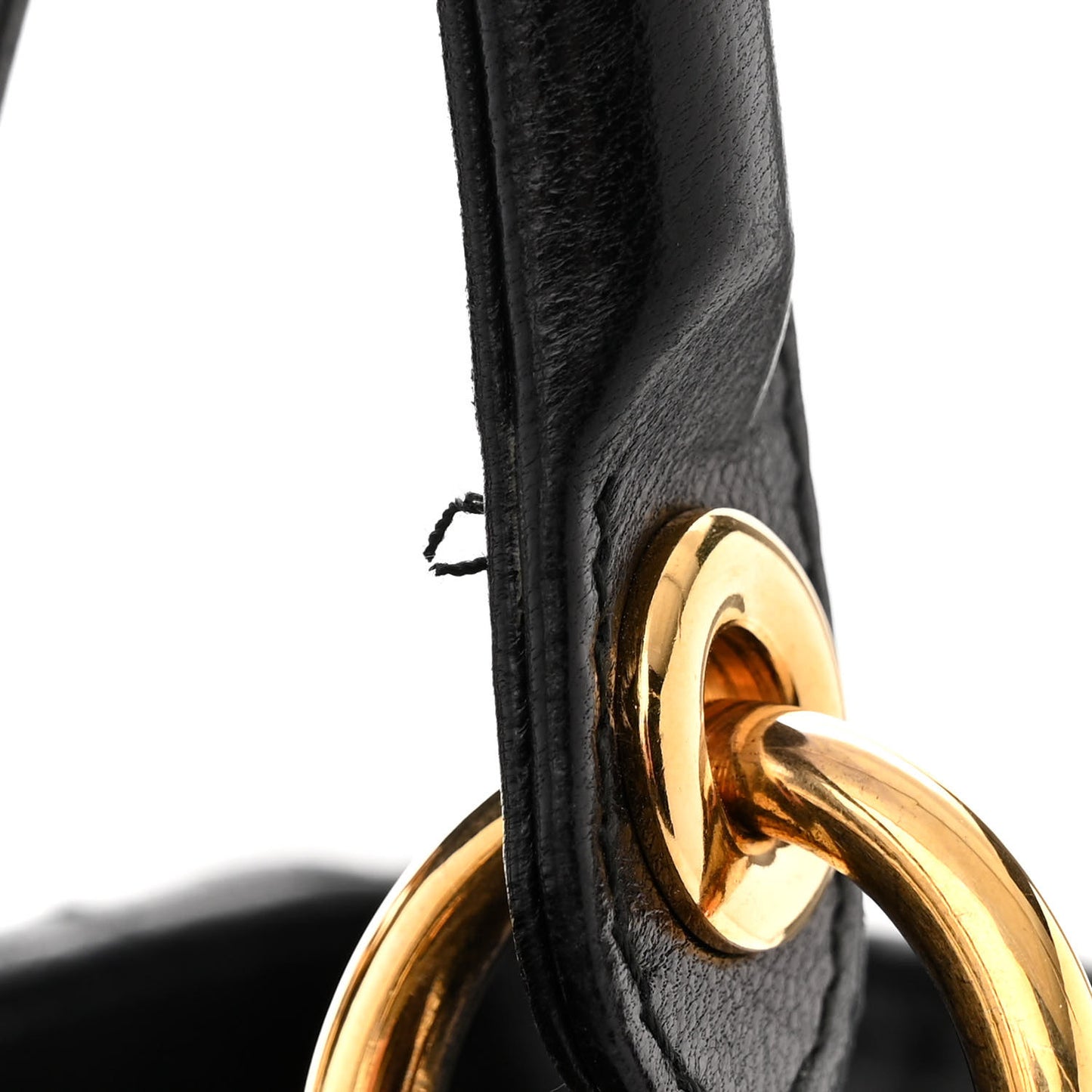 CHRISTIAN DIOR Lambskin Cannage Large Lady Dior Black