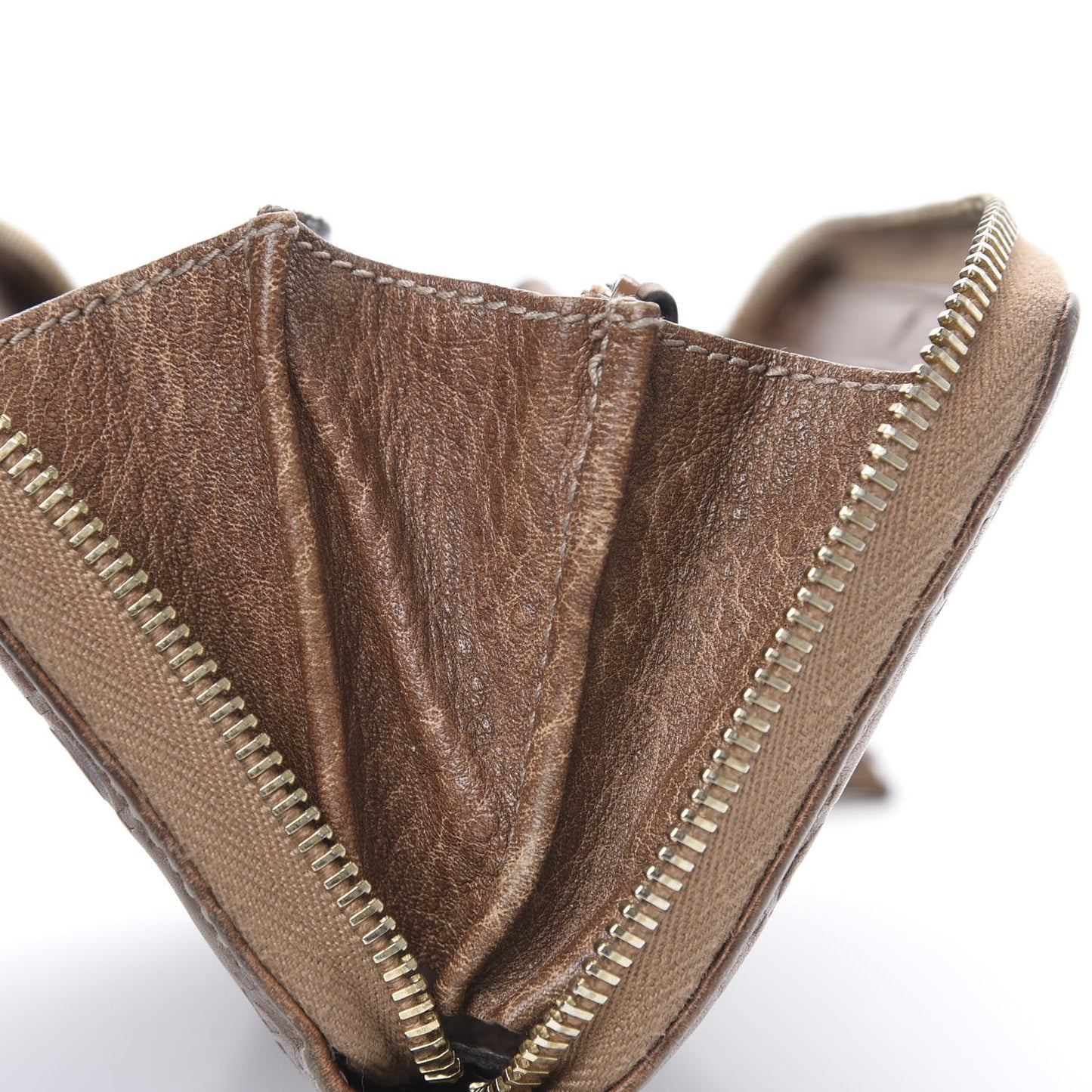 Guccissima Bamboo Tassel Zip Around Wallet Light Brown