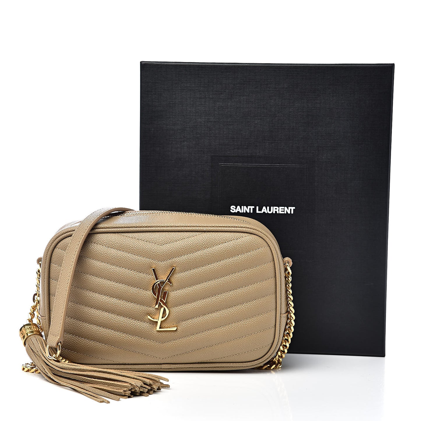 Grain De Poudre Matelasse Monogram Mini Lou Camera Bag Dark Beige