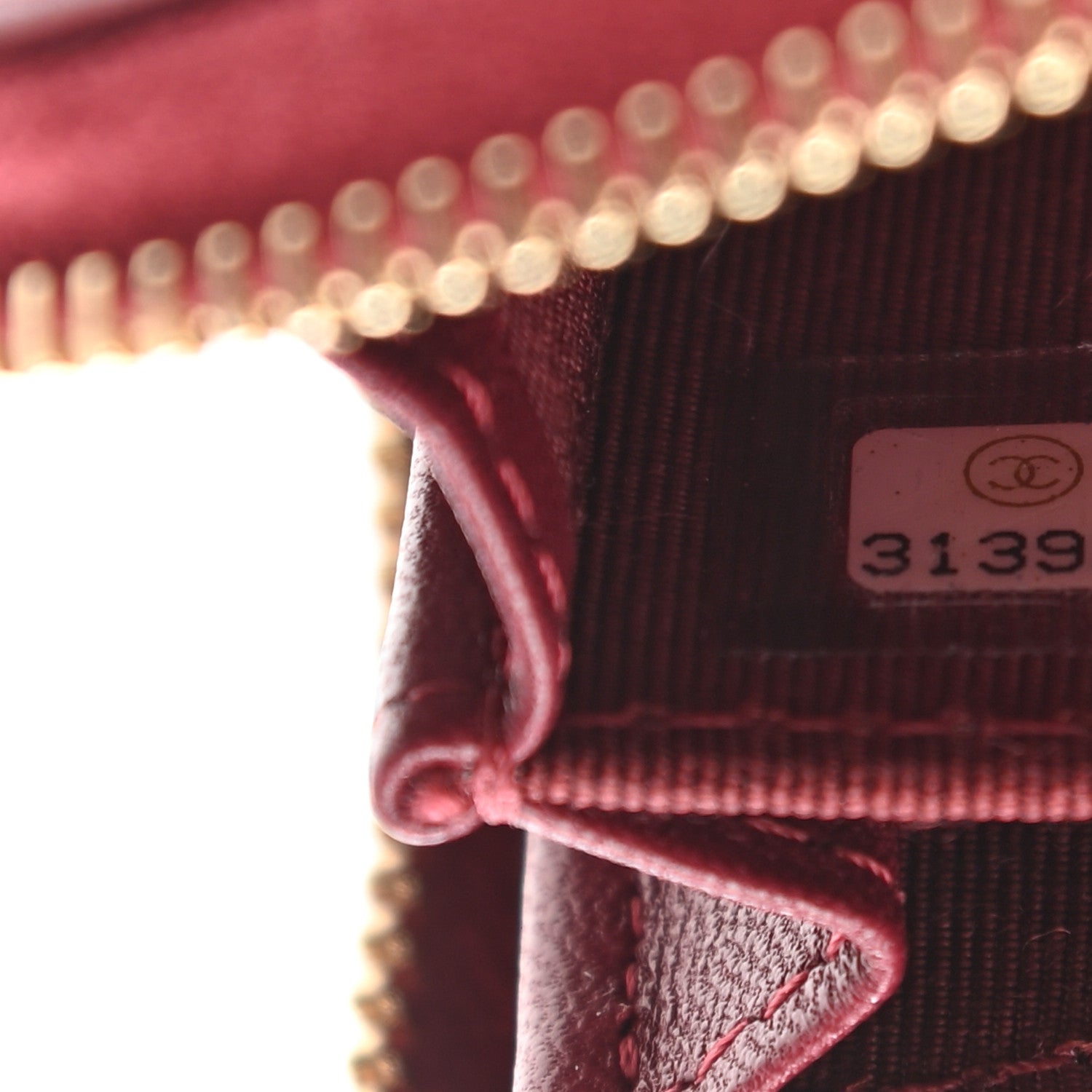 Chanel Lambskin Quilted Zip Around Coin Purse Wallet Burgundy 7 of 8