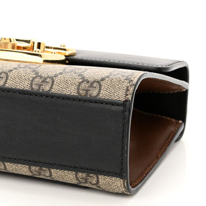 Gucci GG Supreme Monogram Calfskin Small Padlock Shoulder Bag Beige Black Cuir 9 of 11