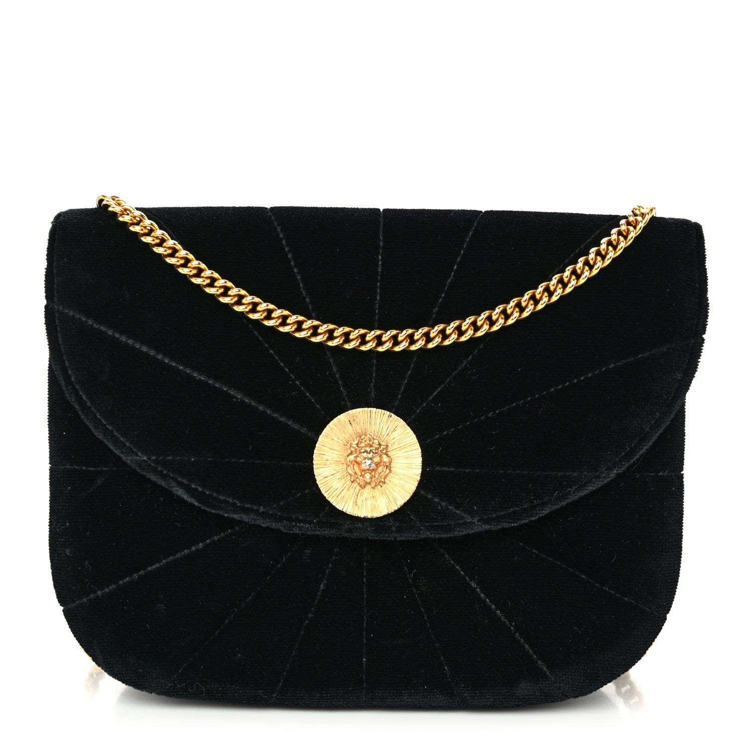 Chanel Velvet Quilted Lion Shoulder Bag Black 1 of 9