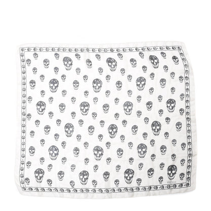Alexander McQueen Silk Chiffon Skull Scarf Ivory Black 2 of 4