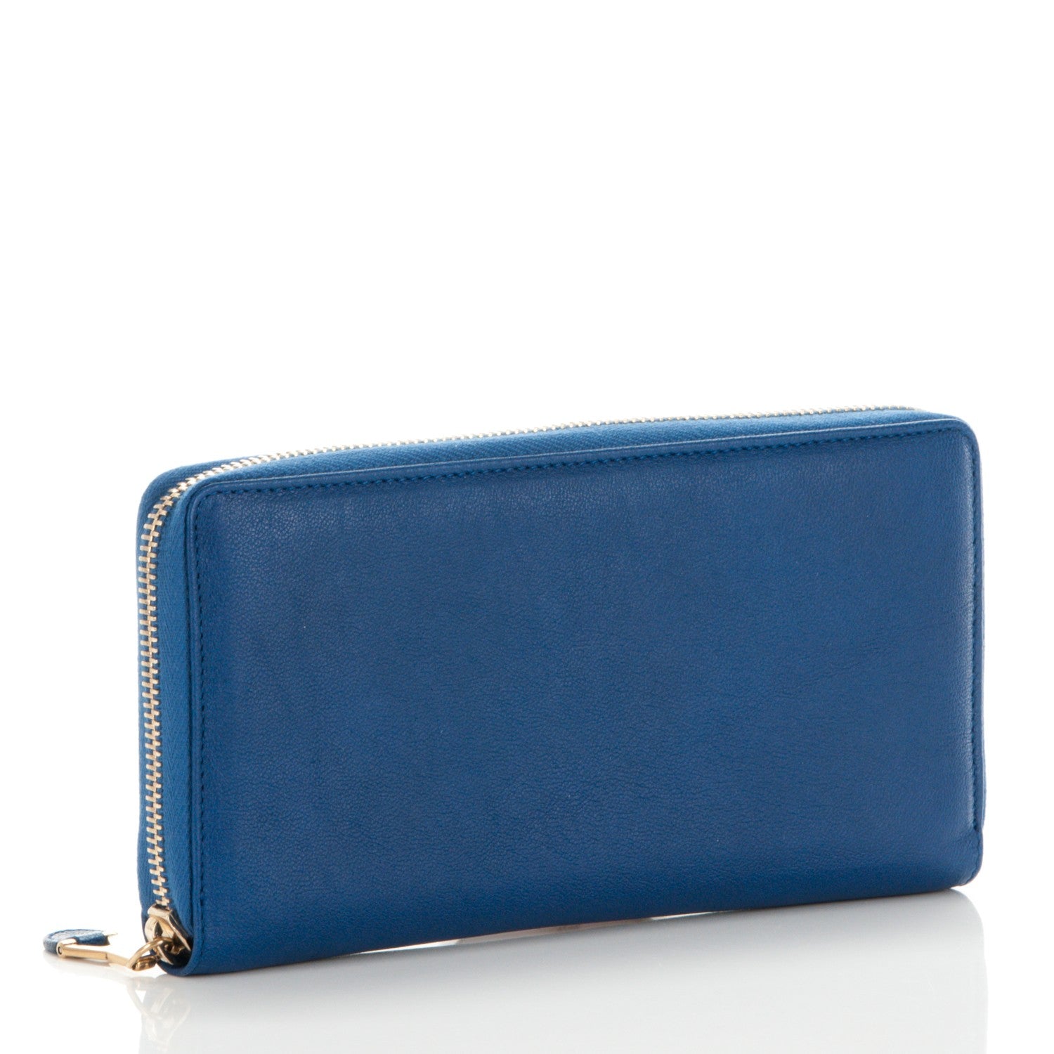 Saint Laurent Sheepskin ChYc Zip Around Wallet Blue 3 of 5