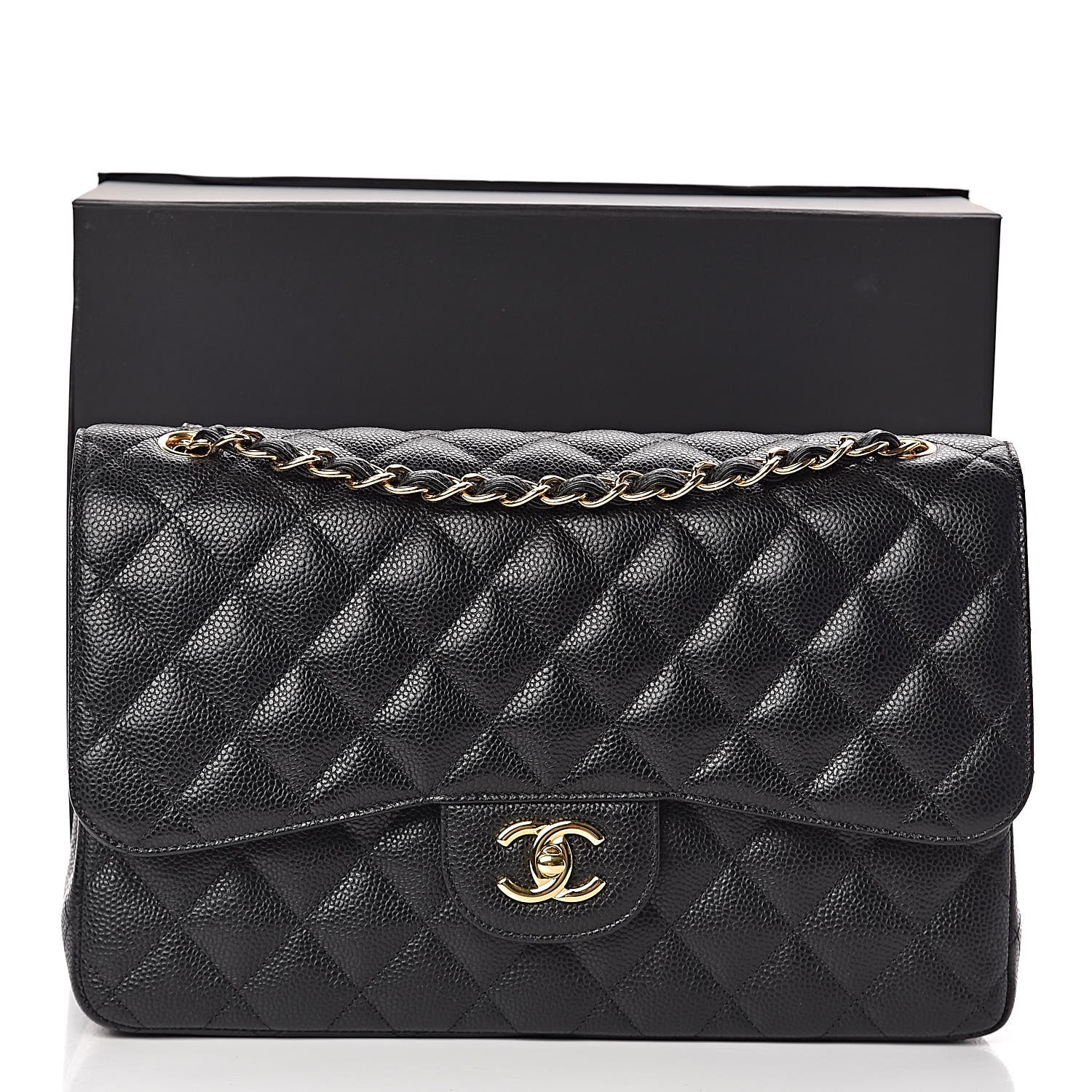 Chanel Caviar Quilted Jumbo Double Flap Black 12 of 12