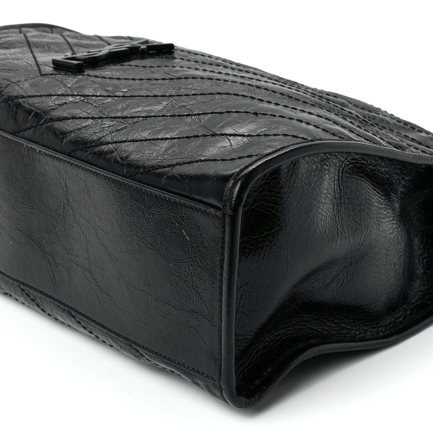 Saint Laurent Crinkled Calfskin Matelasse Monogram Niki Shoulder Bag Black 11 of 11