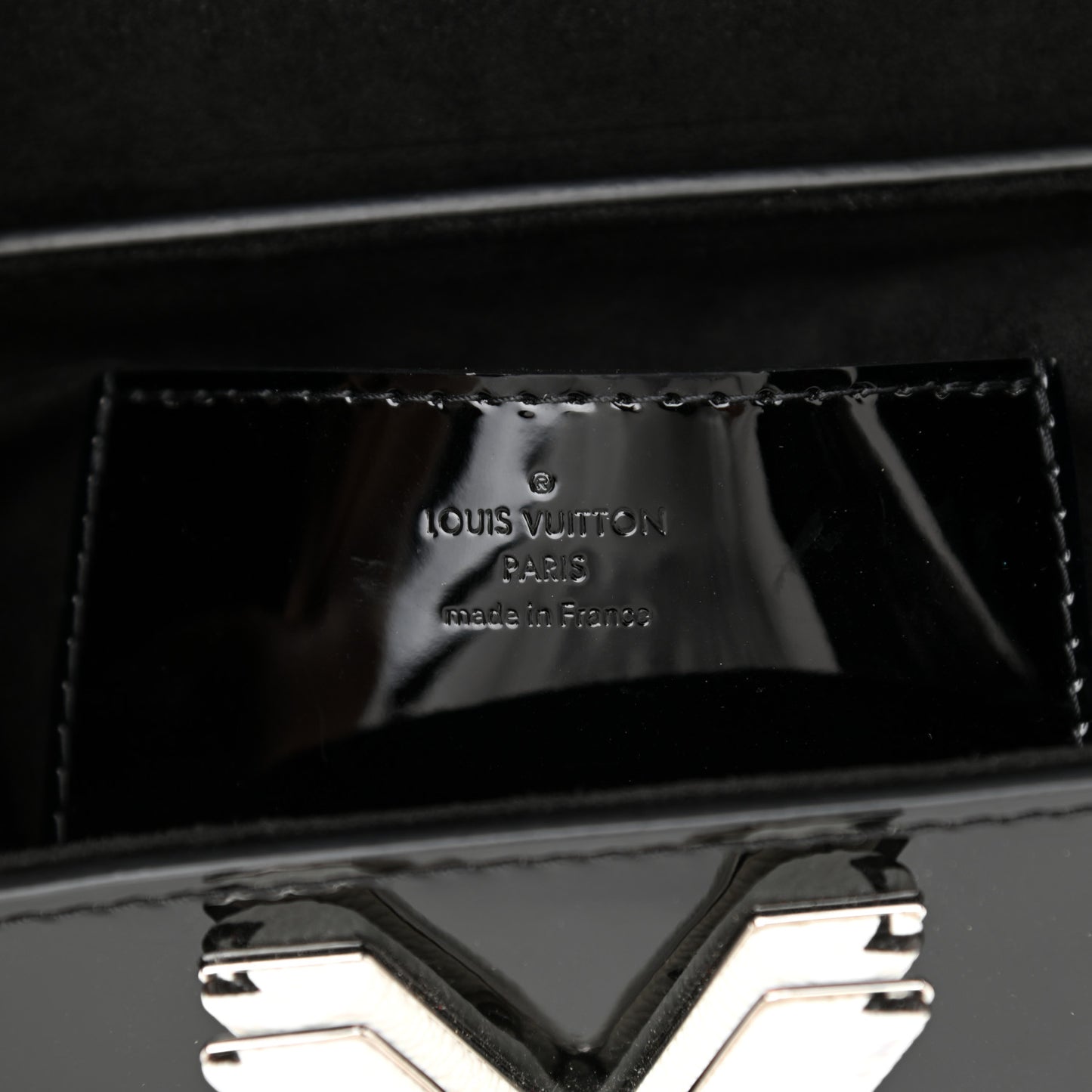 Patent Monogram Twist Shoulder Bag PM Black