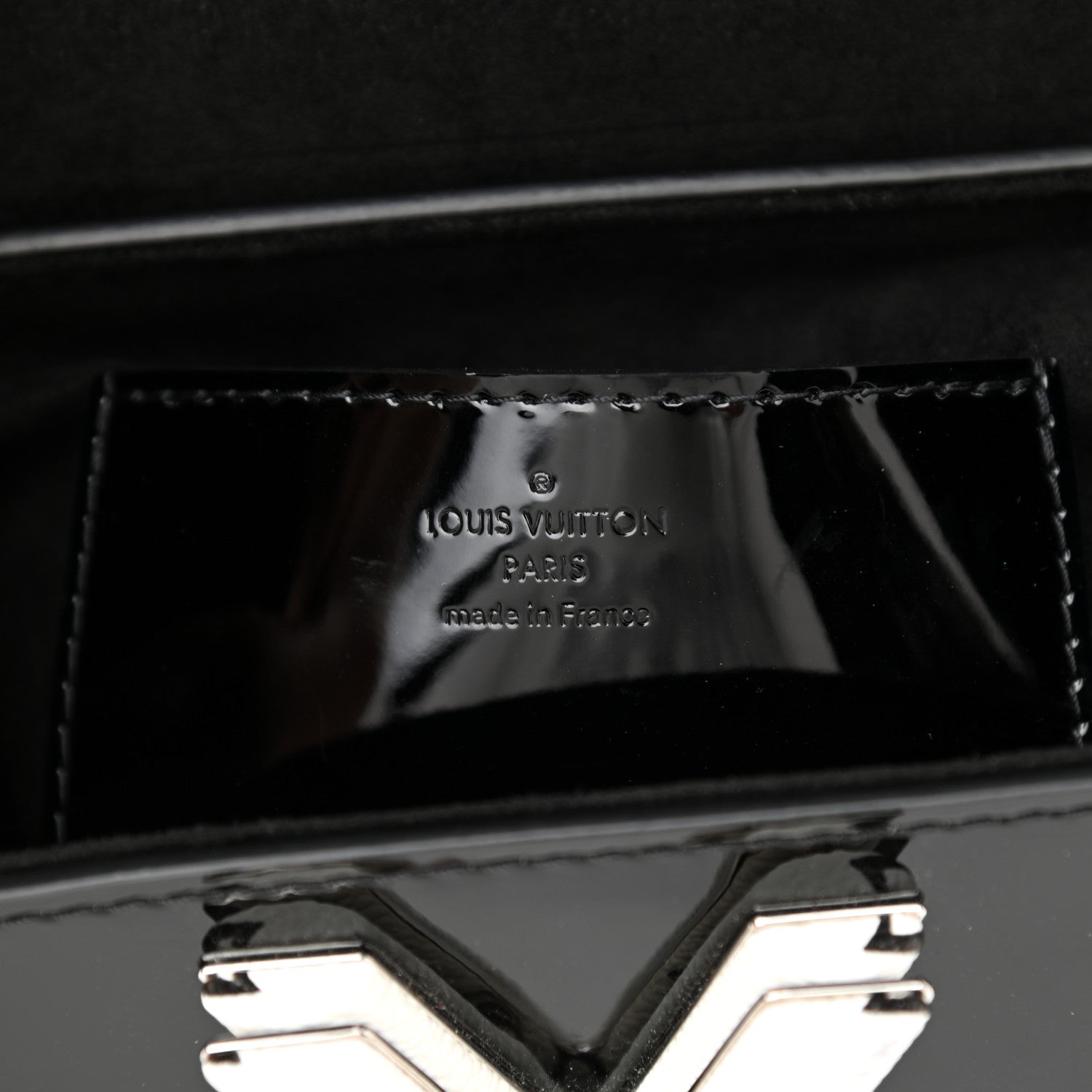 Louis Vuitton Patent Monogram Twist Shoulder Bag PM Black 7 of 10