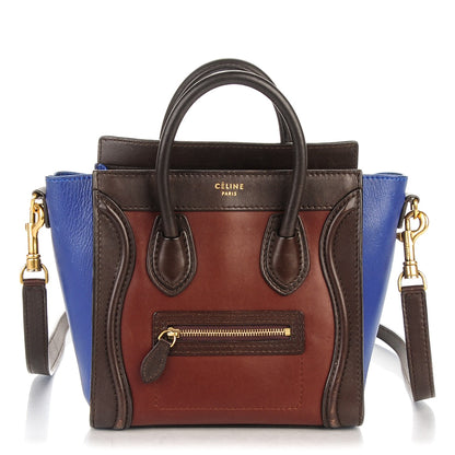 Celine Smooth Calfskin Nano Tri-Color Luggage Acajou 1 of 15