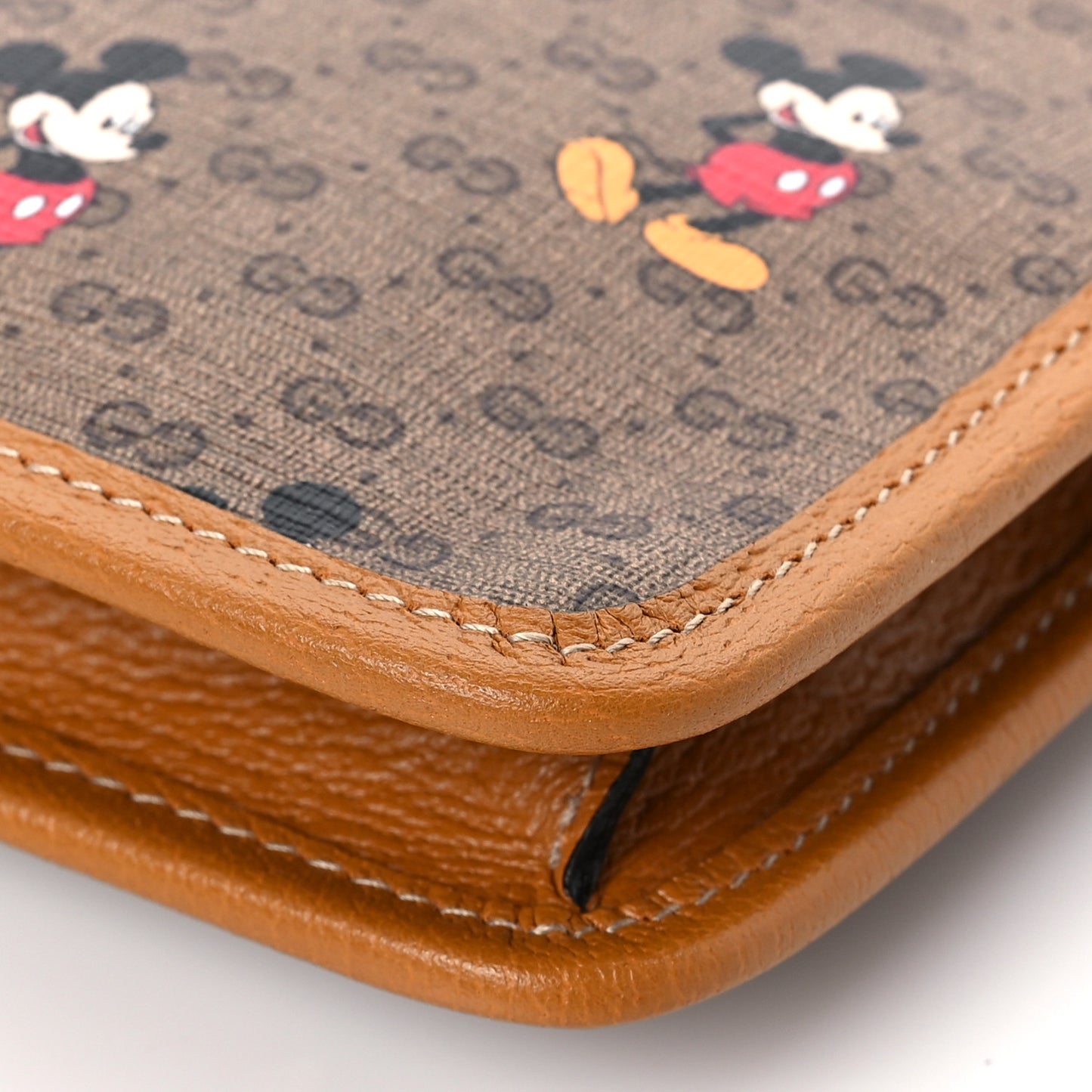 X DISNEY Mini Vintage GG Supreme Monogram Mickey Mouse Documents Holder Beige Vintage Sun Oil
