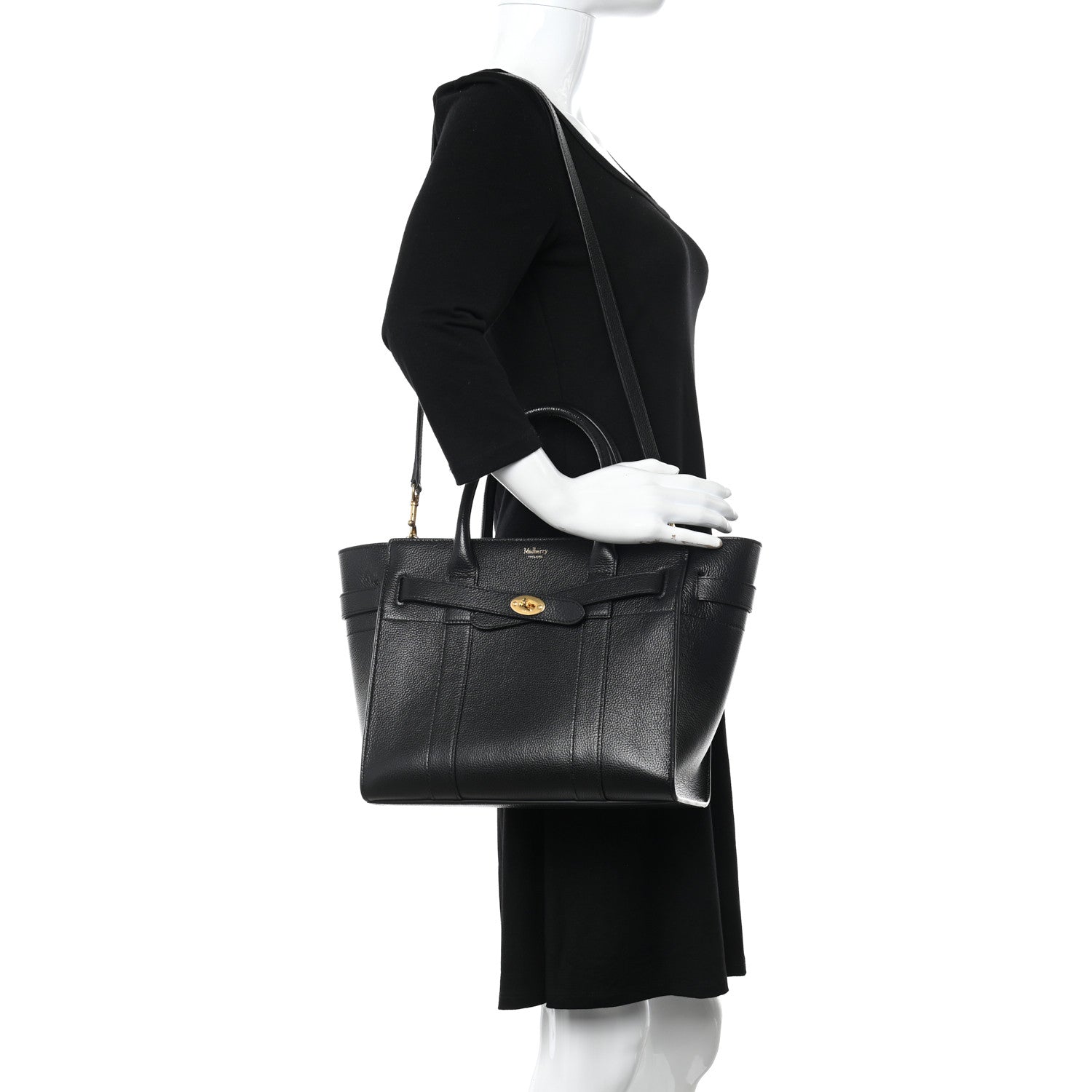 Mulberry Small Classic Grain Small Zipped Bayswater Black 2 of 9