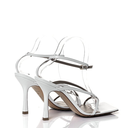 Bottega Veneta Lambskin Stretch Multi Strap 90mm Sandals 39 Optic White 4 of 7