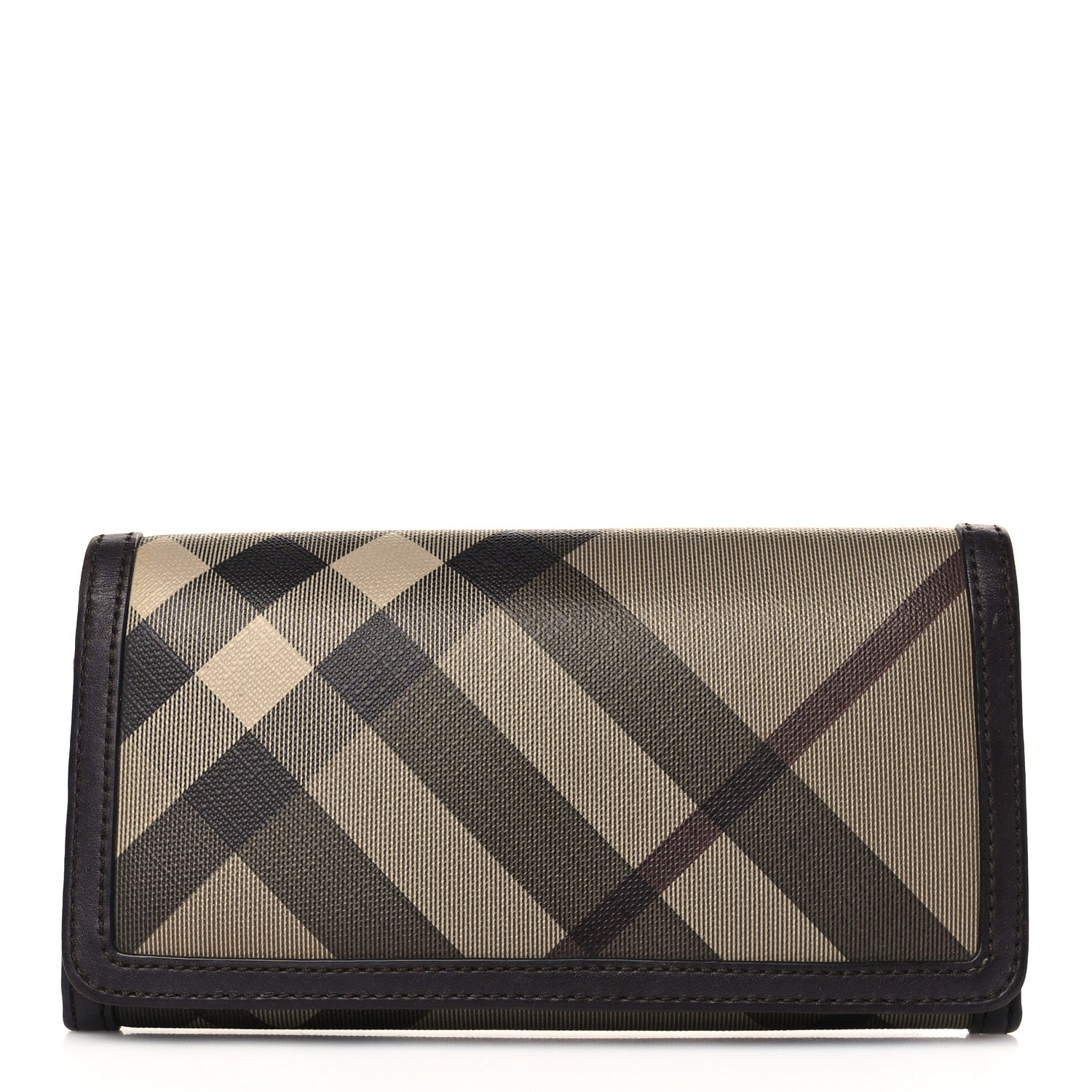 Burberry Smoked Check Penrose Continental Wallet Brown 1 of 7