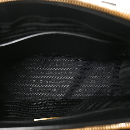 Prada Jacquard Saffiano Triangolo Symbole Embroidered Small Galleria Double Zip Tote Black Corda 5 of 9