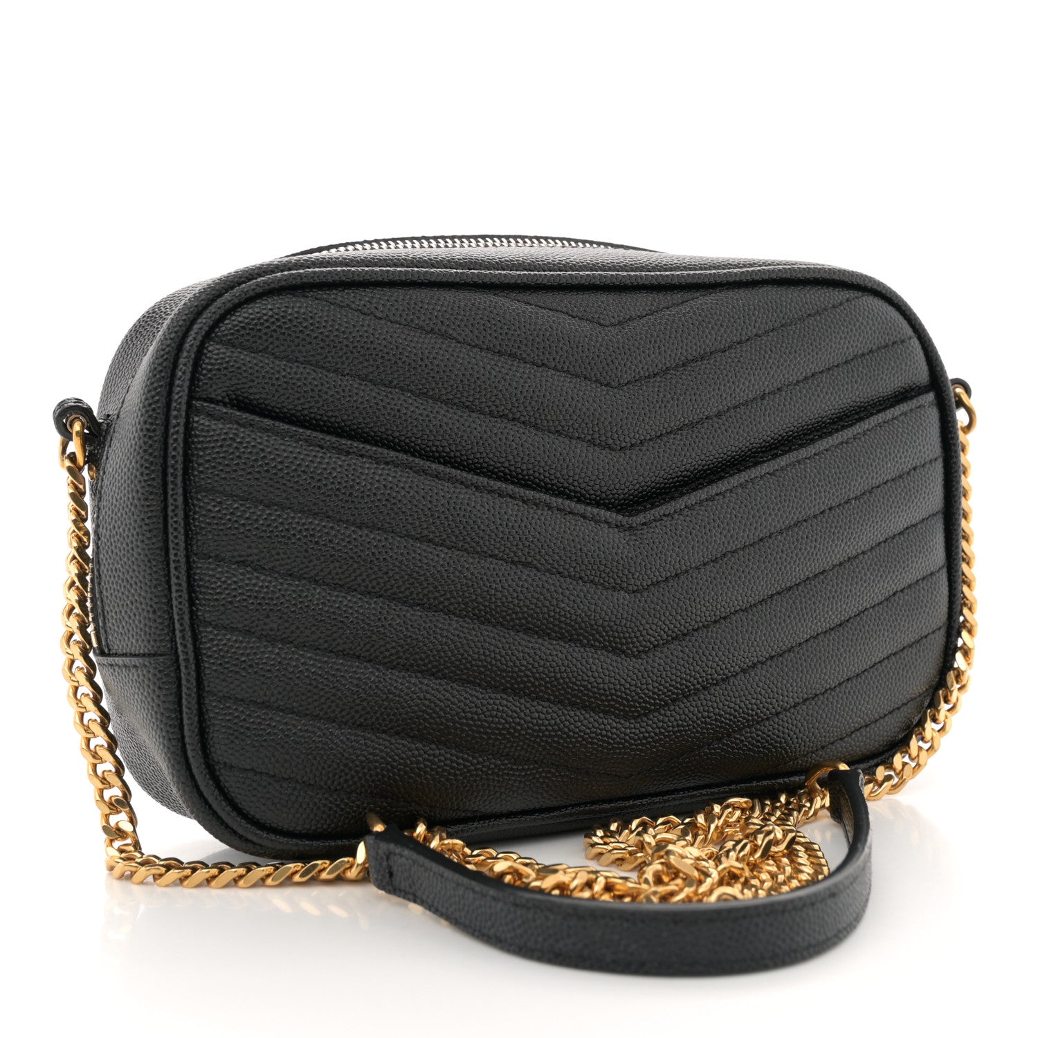 Saint Laurent Grain De Poudre Matelasse Monogram Mini Lou Camera Bag Black 3 of 12