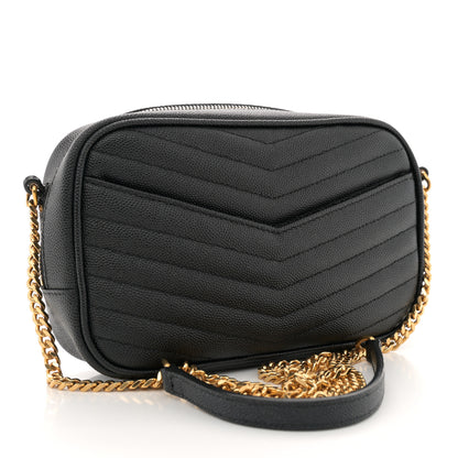 Saint Laurent Grain De Poudre Matelasse Monogram Mini Lou Camera Bag Black 3 of 12