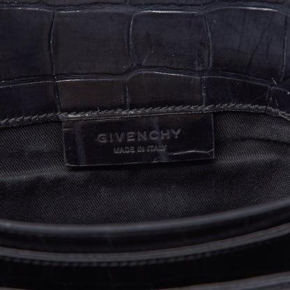 Givenchy Calfskin Crocodile Embossed Medium Antigona Envelope Clutch Black 7 of 10